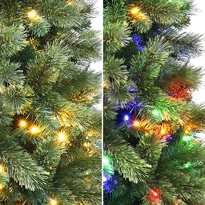 Artificial Pine Christmas Tree with Color & Clear Lights, 7.5 Ft, Pre-Lit