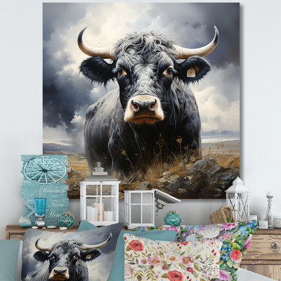 Vache broutant les prés - Art mural animal de vache