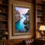 «Turquoise Bay and Coastal Village at Sunset», art mural-133481760