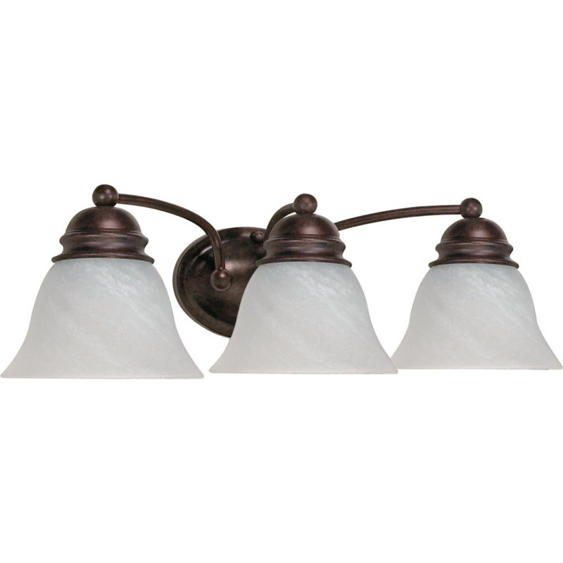 Éclairage à 3 lumières d'intensité variable pour meuble-lavabo Charmaine, 100 watts, Bronze vieilli