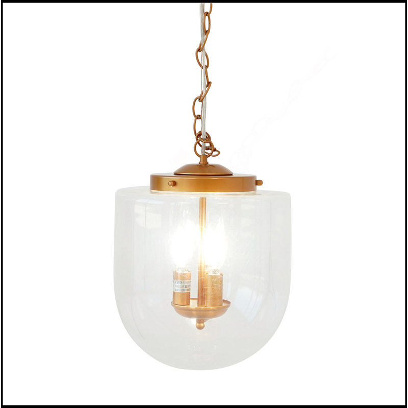 Luminaire suspendu - Or grossier et verre transparent