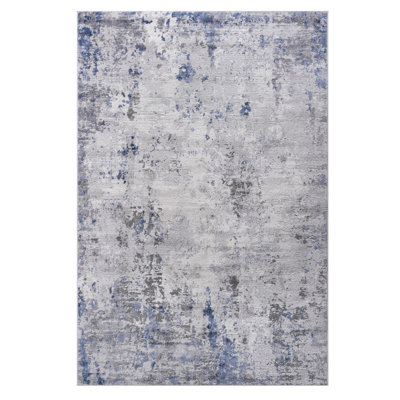Naar Marfi Area Rugs, Silver/Blue/Abstract Accent Power Loom Machine -Crafted Indoor