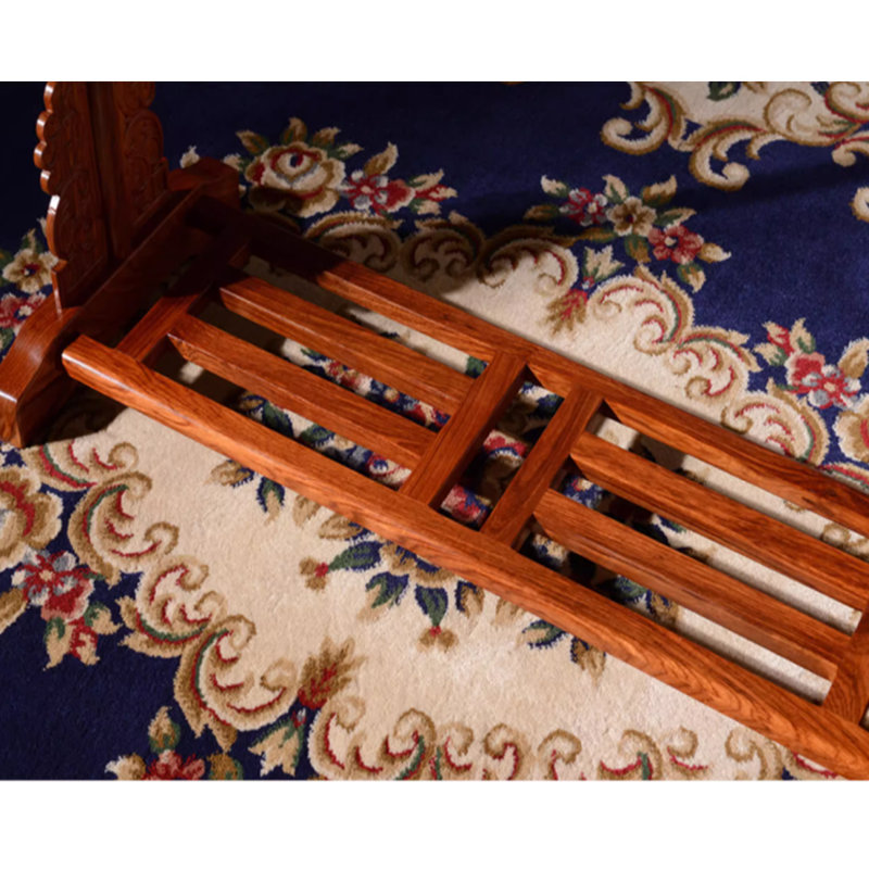 Solid Rosewood Coat Rack with Hooks, Yellowish/Brown