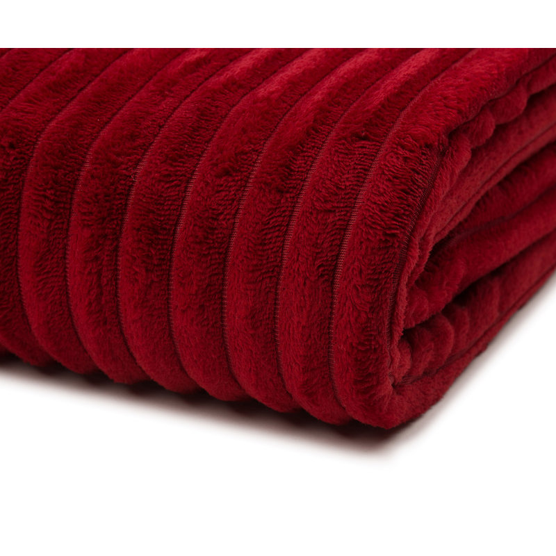 Fine corduroy blanket, Carmine red