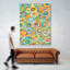Reproduction d’art graphique sur toile tendue « chevauchements ovals i » par nikki
