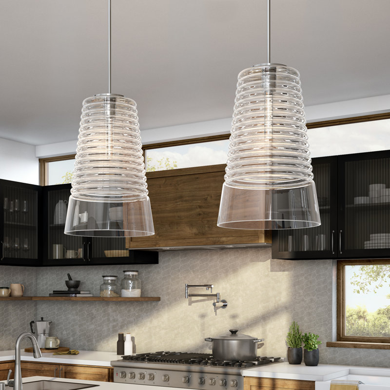 Luminaire suspendu conique 1 lumière Aketza, Nickel poli
