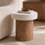 Ensemble de 2 tables d'appoint en oxyde de magnésium de style travertin, intérieur / extérieur avec housses