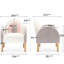 Fauteuil arc-en-ciel avec pieds en bois massif et assise moelleuse