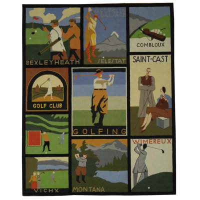Tapis patchwork en laine Vintage Posters