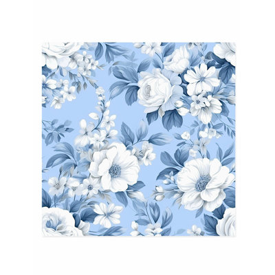 «Floral Winter Blue Flowers I», reproduction d'art non encadrée