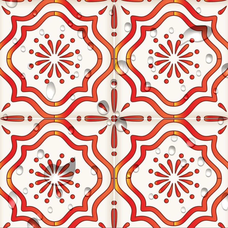 Carreau de mosaïque auto-adhésif en vinyle 7 po x 7 po, Rouge