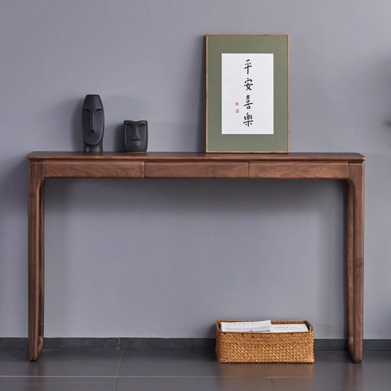 Console brune de style chinois simple et moderne, H 33,5 po x l 55,1 po x P 12,6 po