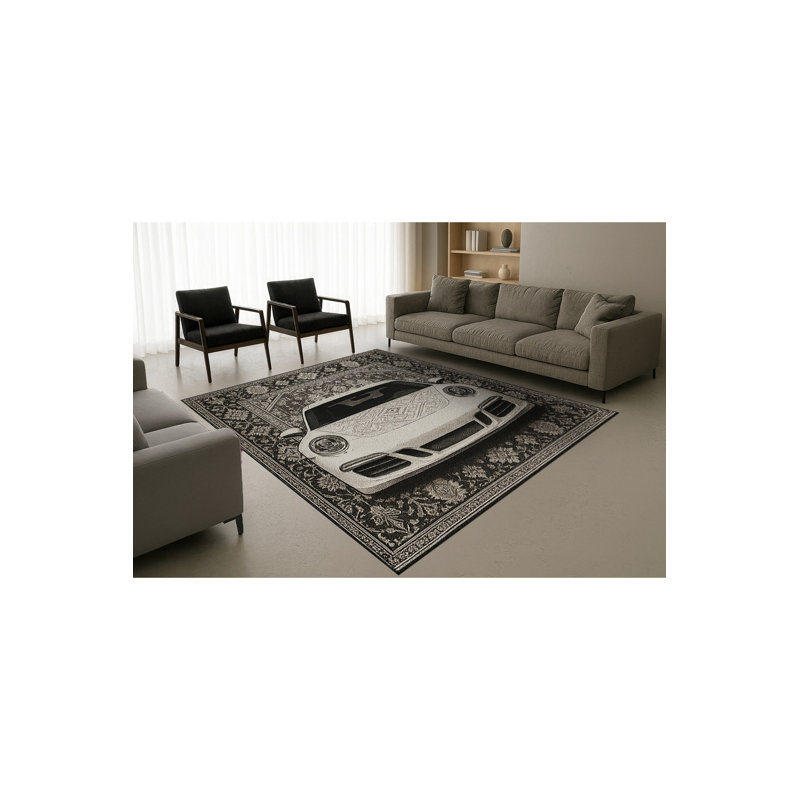 Tapis beige tissé à l'envers Mosso, 3'3" x 6'7"