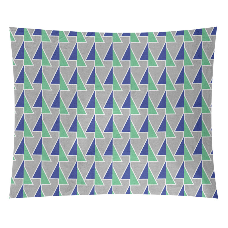 Jordao Polyester Tapestry, 51" H x 60" W, Green/Blue