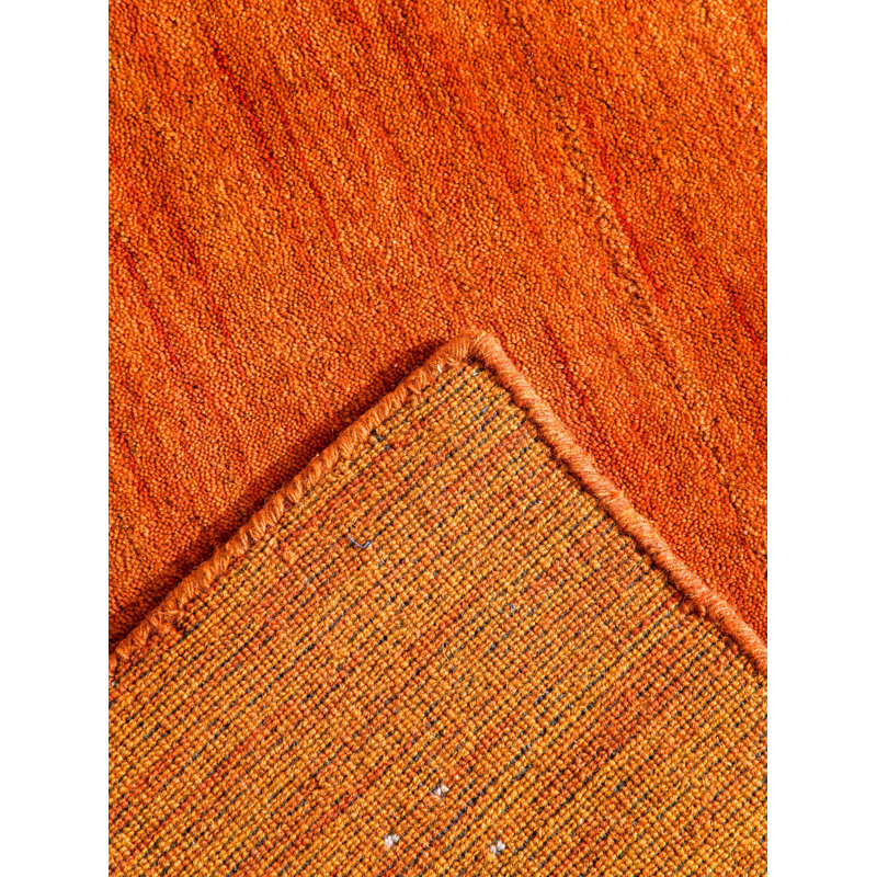 Anley Hand Knotted Loom Wool Eco-Friendly Area Rugs - Octagon, Orange Color, Contemporary Modern Design, High Pile Thick Handmade Anti Skid Area Rugs for Living Room, Bed Room