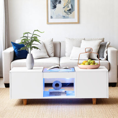 Pedestal Coffee Table with Storage