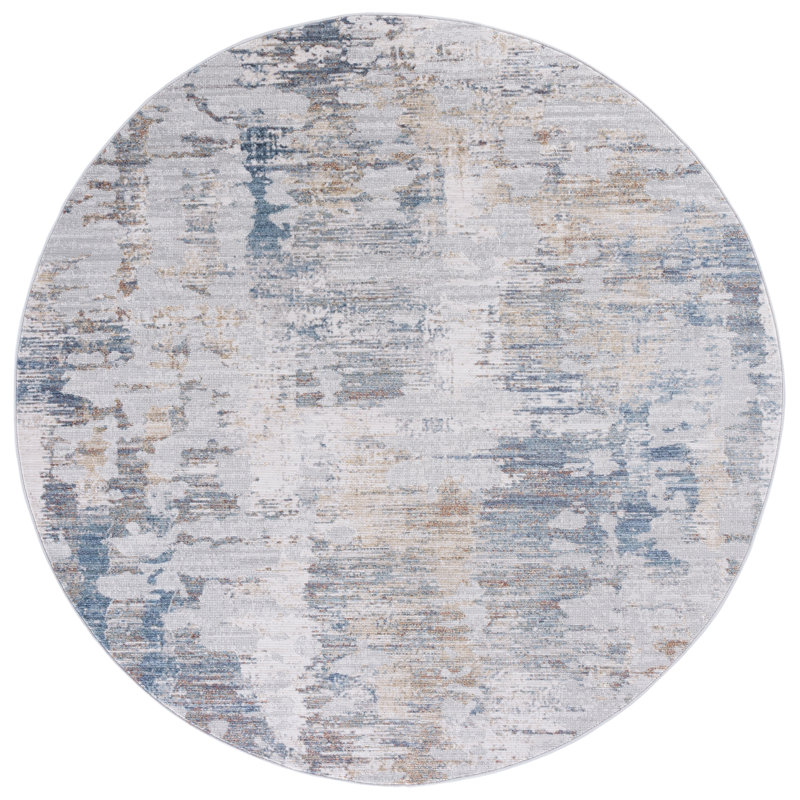 Ellwood Modern 210 Performance Abstract Rug, Round 6'5"