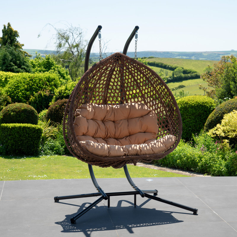 Alston Double Garden Hanging Egg Chair, Brown, Brown