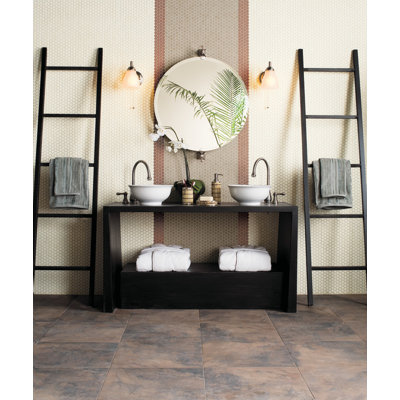 Keystones 1" X 1" Glass Mosaic Tile in Urban Putty
