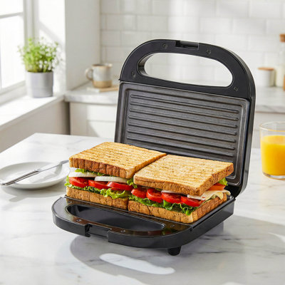 The Ultimate Quick & Versatile Sandwich Maker: Nonstick Panini Press for Breakfast, Grilled Cheese, Steak - Easy Clean, Space-Saving, Indicator Light
