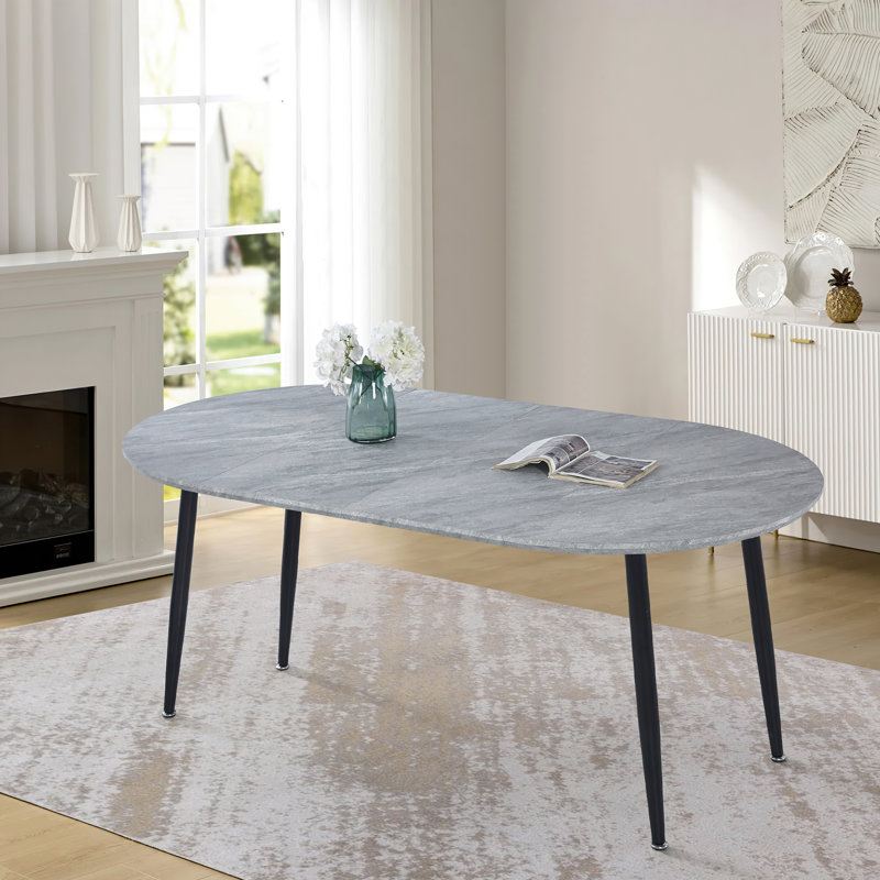 Table extensible, table à manger, table de bureau, table basse, Gris, Noir