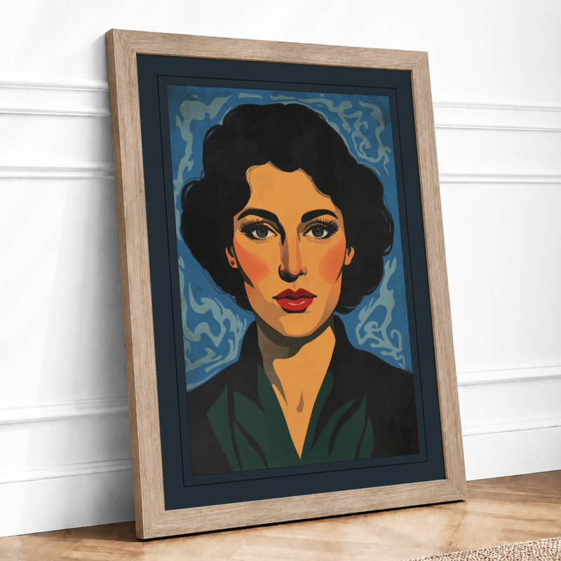 Composed Woman Modern - Framed Print, Oak, A4 - 29.7 x 21.0 cm