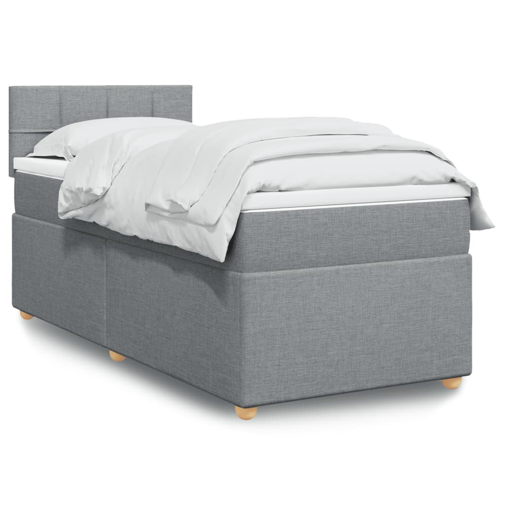 Vidaxl Boxspringbett Mit Matratze Hellgrau 200 cm Stoff