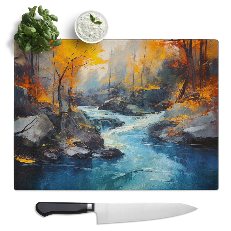 River Action  Glass Chopping Board