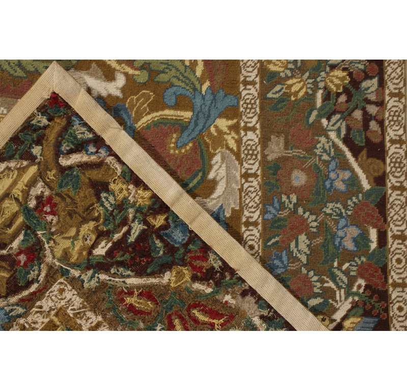 Wool Area Rug in Brown/Yellow/Blue