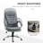 High Back Home Office Chair Executive Computer Chair With Adjustable Height, Upholstered Thick Padding Headrest And Armrest - Grey