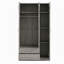 Armoire à miroir 3 portes avec 2 tiroirs et armoire supérieure, gris
