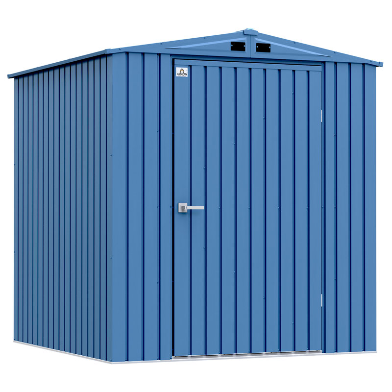 Elite 6 ft x 6 ft Blue Galvanized Steel Storage Shed