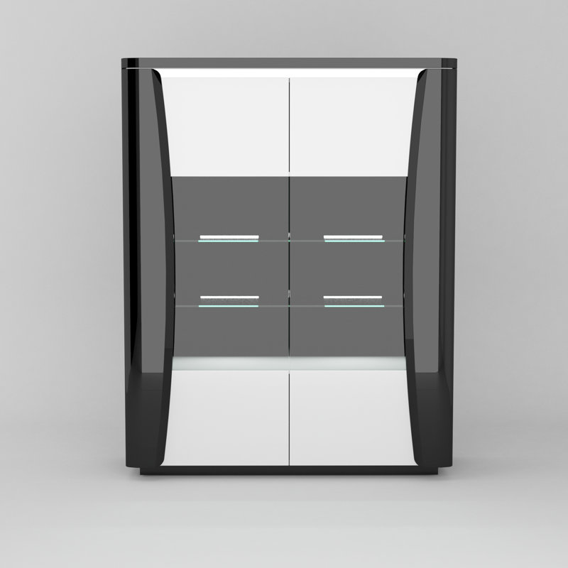 Vannatter Display Cabinet, White and black
