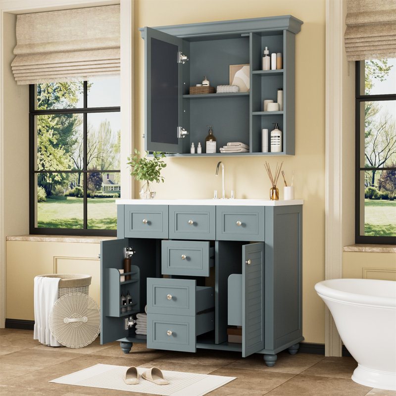 35.35'' Single Bathroom Vanity with Top