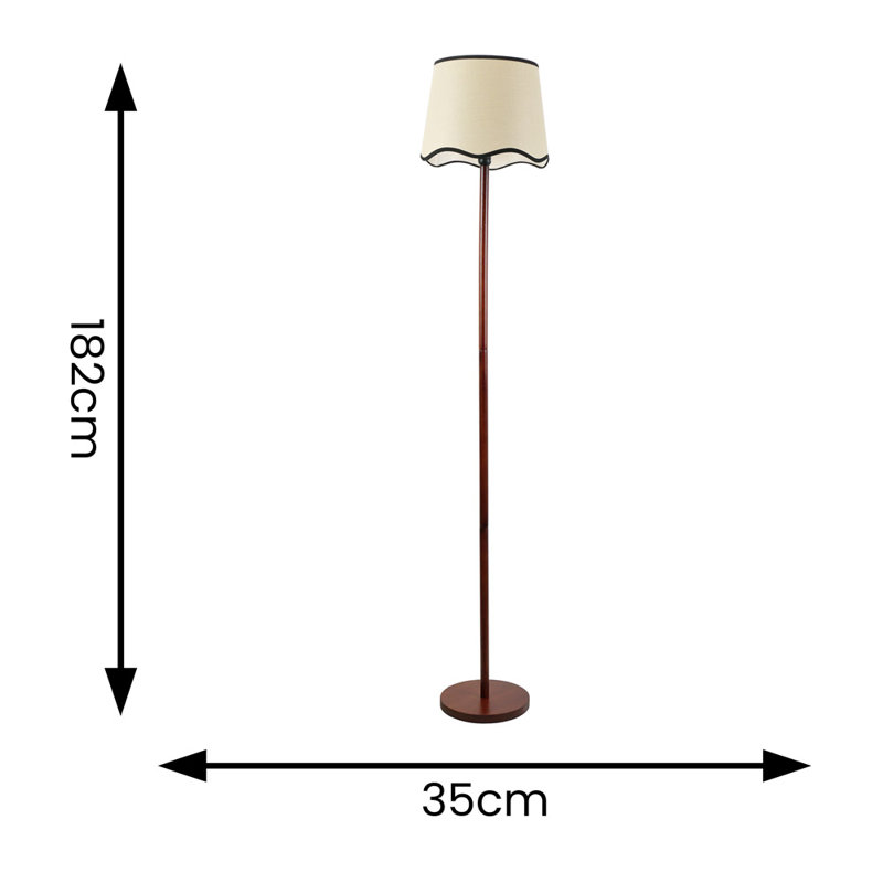 Roshina 182cm Traditional Floor Lamp, Walnut, Natural/Black, Yes