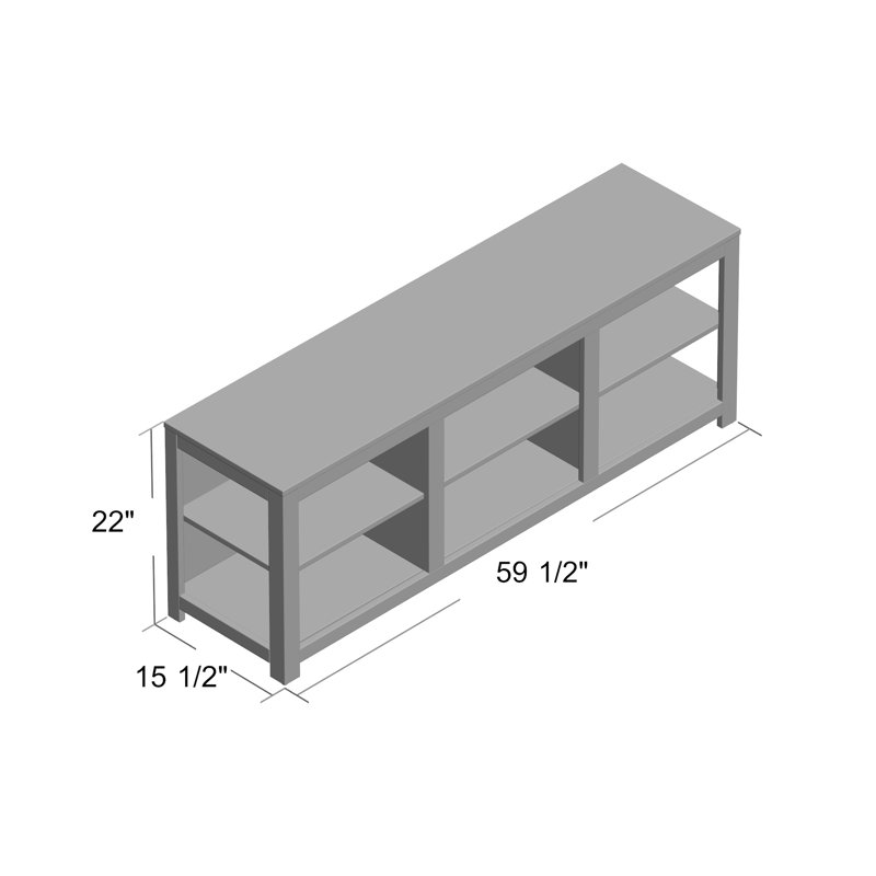 Chabelli Unfinished TV Stand for TVs up to 65", Chico Oak
