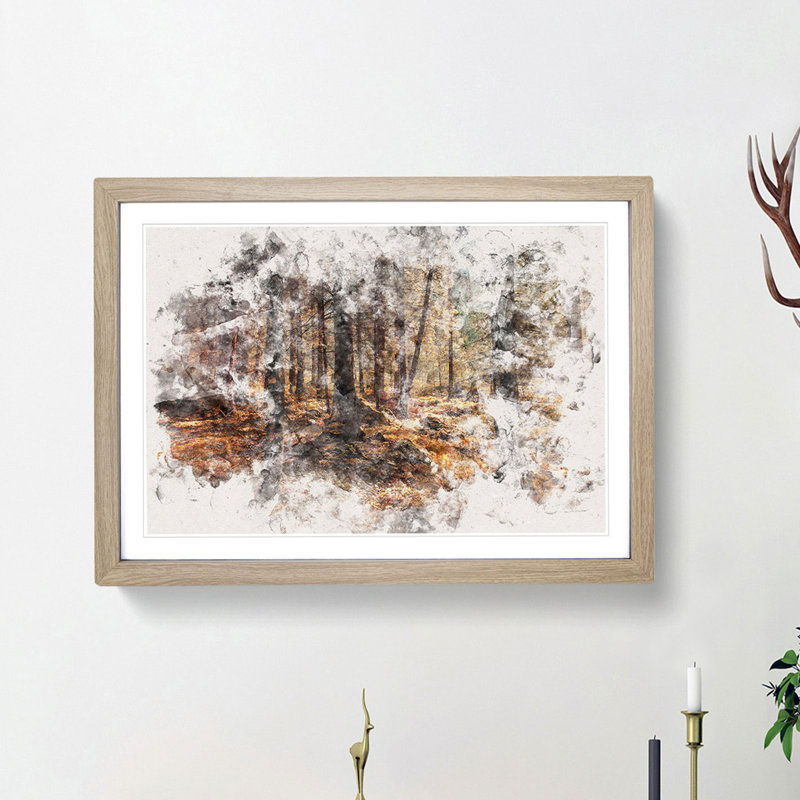 Within The Woods Watercolour Framed Print, Oak Framed, 62cm H x 87cm W x 2cm D