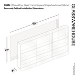 Three Door Steel Frame Square Shape Medicine Cabinet