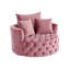 Fauteuil d'appoint en velours rose avec pivot Zunyas-1157422382