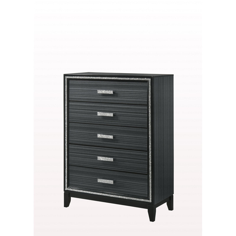 Commode de style moderne avec finition noire, Noir
