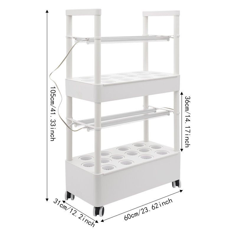 2-Tier 28-Hole Hydroponic Growing Kit With Light