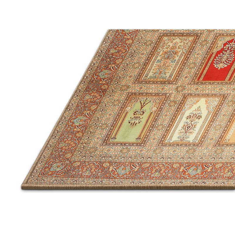 Tapis contemporain brun / noir / bleu, Rectangle 2 pi x 3 pi