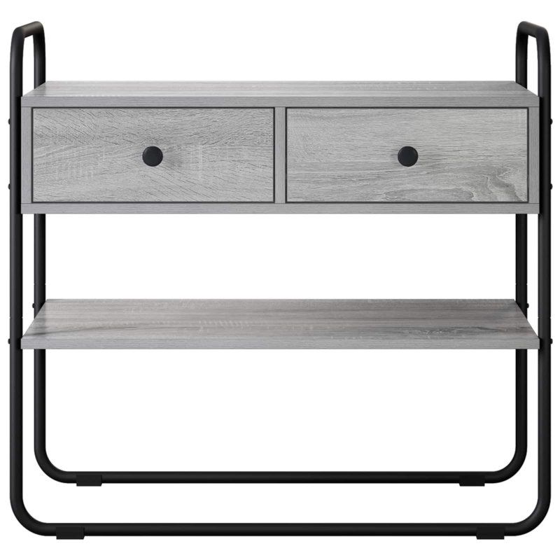 Console Table, Grey Sonoma, 75cm H x 80cm W x 40cm D, Grey Sonoma / Black