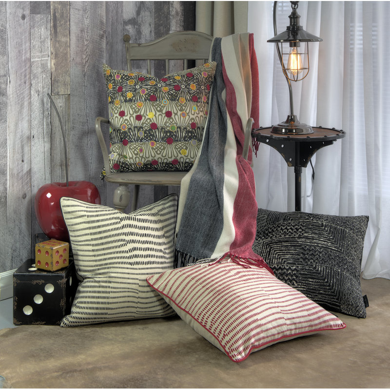 Coussin décoratif en coton 100% Leyton, Noir
