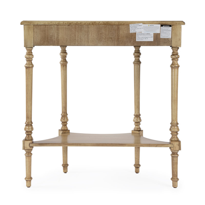 Danelle Demilune 30" Console Table, Antique Beige