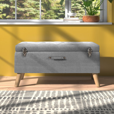 Baucau 90.5cm Wide Tufted Rectangle Solid Colour Ottoman with Storage