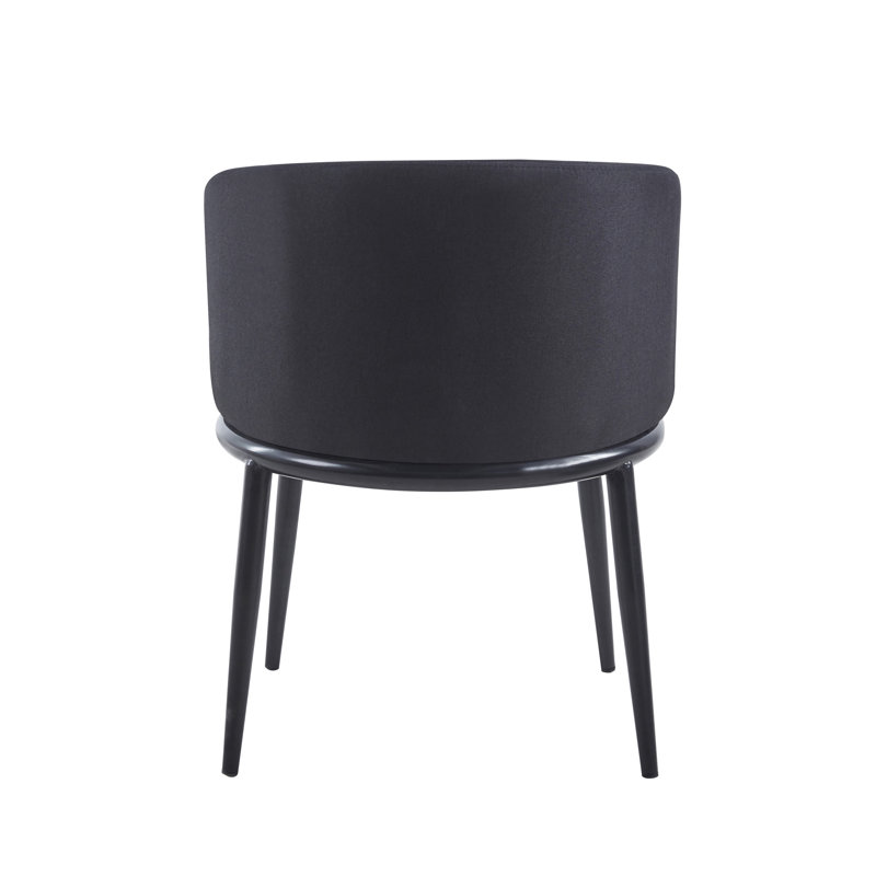 Swayzee Fabric Dining Chair with Iron Legs, Black