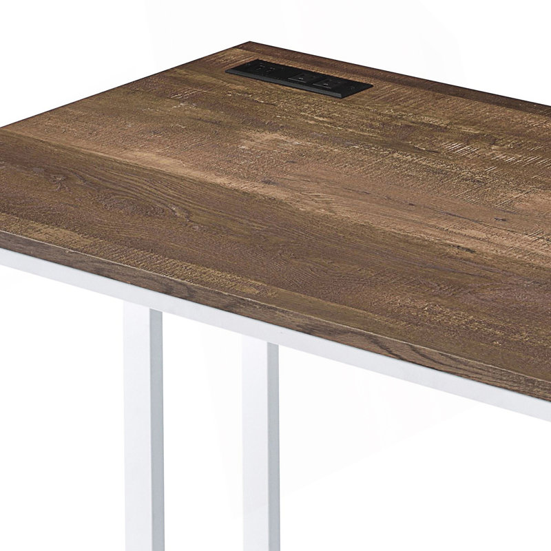 Bureau d'écriture avec port USB intégré, Blanc