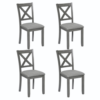 Ensemble de chaises de salle à manger pour 4 personnes, chaise de cuisine avec siège rembourré, chaise d'appoint pour salle à manger