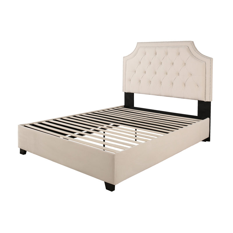 Devitt Upholstered Bed, King, Ivory